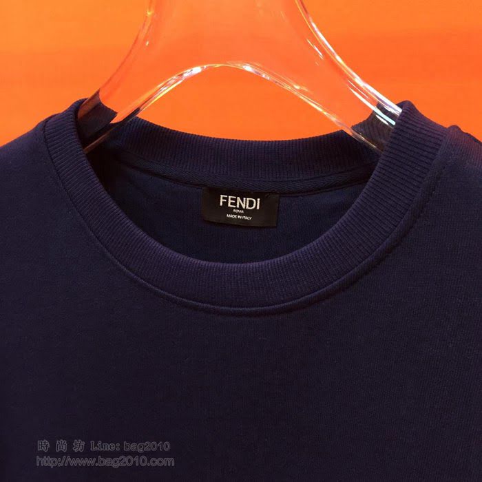 Fendi男裝 芬迪19/20FW新款 最高品質 芬迪男士圓領藍色衛衣 男士秋季最新單品  tzy2354